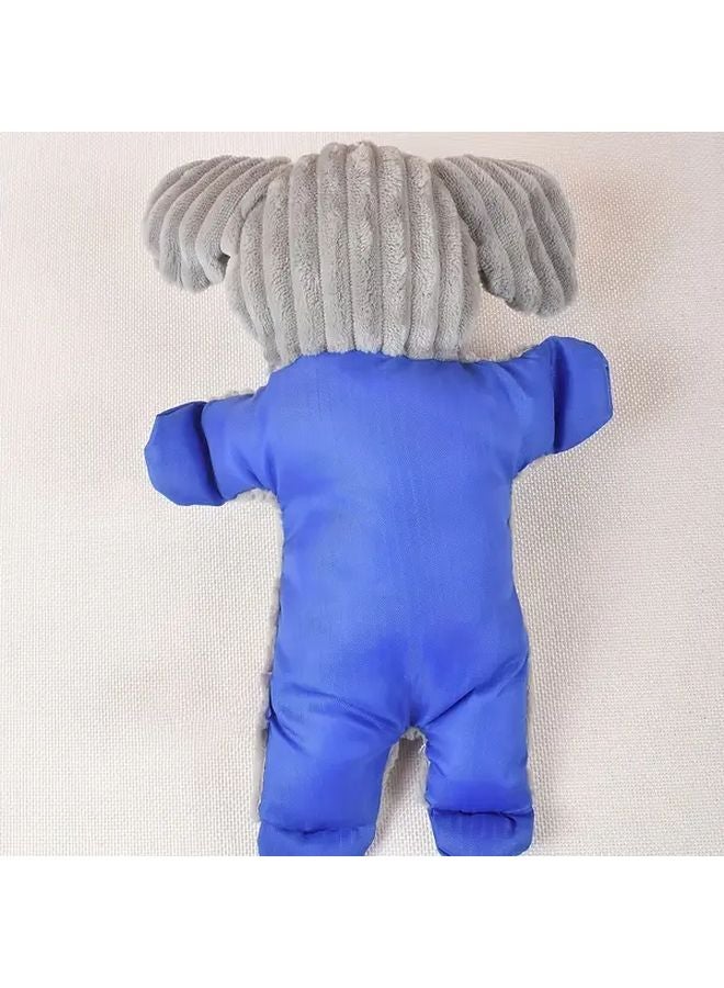 Grey Elephant Plush Dog Toy Chewable Puppy Chewer For Teething Dental Health - Image 4
